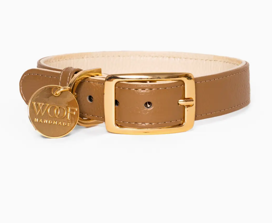 Leather Collar and rope leash burnt brown