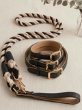 Leather Collar and rope leash dark mocha