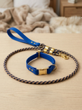 Rich navy bio-thane collar and rope leash