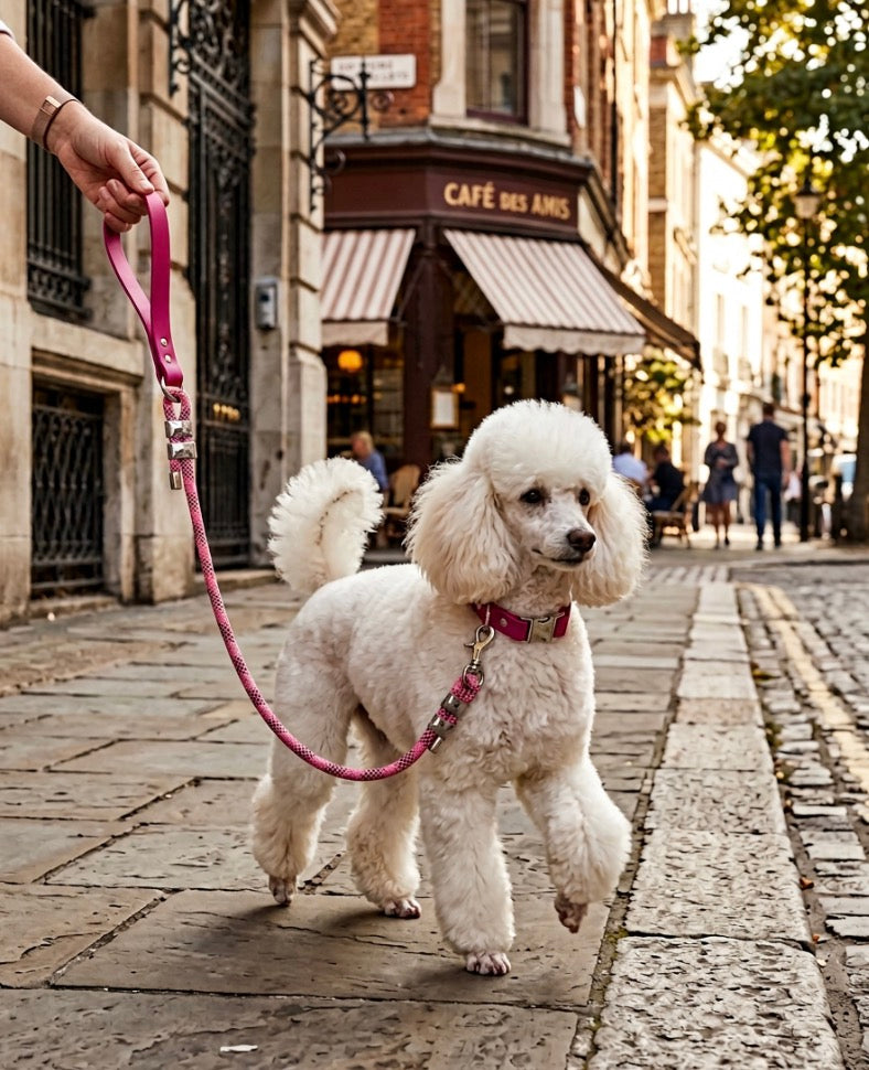 Pucci bio-thane collar and rope leash